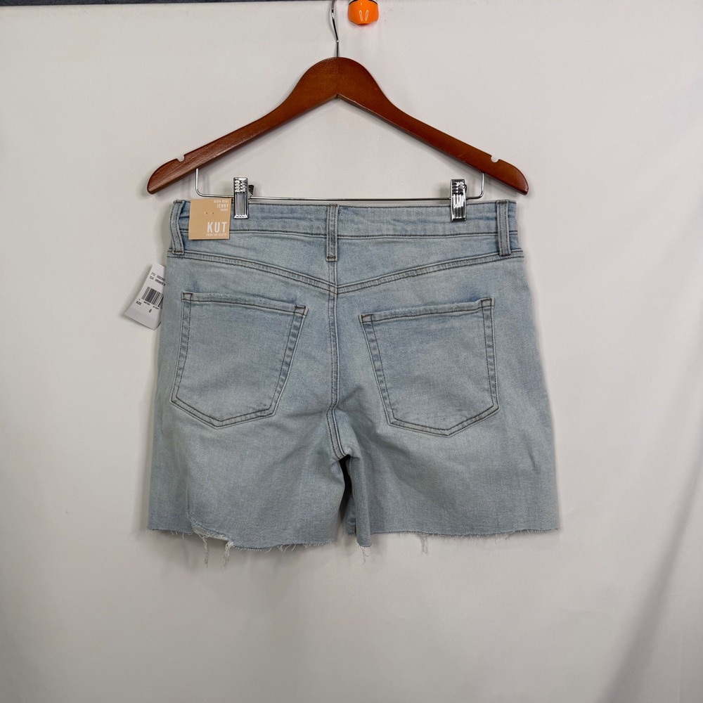 Kut from the Kloth Jenny High Rise Shorts Light Wash Distressed Size 6 NWT - Picture 5 of 9